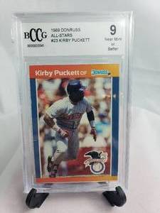 lot 100 image: Kirby Puckett 1989 Donruss All-Stars No. 23, Beckett 9 Near Mint or Better