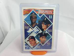 lot 115 image: Topps 1994 Prospects Derek Jeter, Orlando Miller, Mike Neal, Brandon Wilson No. 158