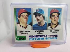 lot 33 image: Minnesota Twins Future Stars Kent Hrbek, Lenny Faedo, Tim Laudner Topps No. 766