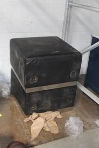 lot 207 image: Lot of (2) Vinyl Ottoman