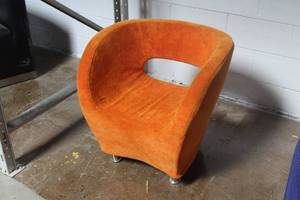 lot 211 image: Faux Velvet Party Arm Chair