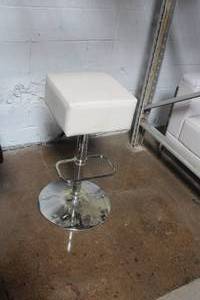 lot 229 image: Lot of (3) Faux LeatherMetal Bar Stools