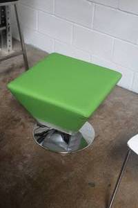 lot 243 image: Faux Leather Triangle Ottoman
