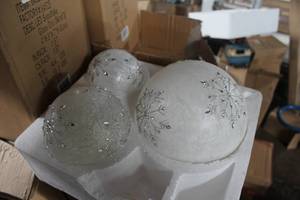 lot 355 image: Lot of (3) Glass Snowflake Orbs