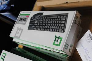 lot 374 image: Lot of (3) QR-80 Wired Keyboard and Optical Mouse Combo (in box)