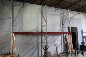 lot 2 image: Pallet Racking - (3) Uprights, (8) Cross Beams, (8) Grates