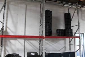 lot 9 image: Pallet Racking - (10) Uprights, (18) Cross Beams, (18) Grates
