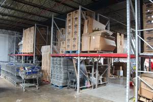 lot 15 image: Pallet Racking - (7) Uprights, (12) Cross Beams, (12) Grates