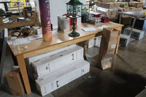 lot 91 image: Wooden Umbrella Table