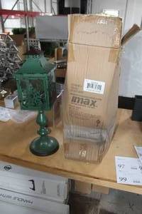 lot 99 image: Lot of (2) Metal Christmas Snowflake Small Floor Lantern