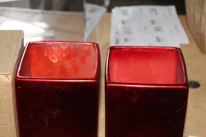 lot 113 image: Lot of (2) 10 Ceramic Rectangle Vases