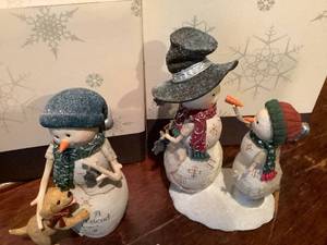 Set of 5 BirchHearts Snowman Figurines