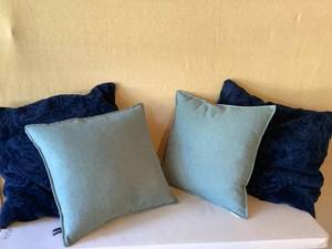 4 Blue Throw Pillows