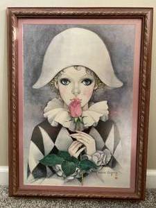 lot 5 image: Mina Fujita Signed Print - Harlequin with Rose