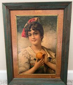 lot 15 image: Vintage Print on Wood