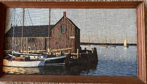 lot 32 image: Vintage Mid-Century Framed Batchelder Maritime Linen Print