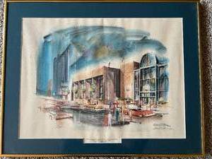 lot 35 image: Ward Olson Signed Original Watercolor Civic Activities Center