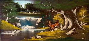 lot 38 image: Vintage Original Painting on Velvet Signed Hoez