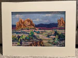 lot 52 image: Original Desert Pastel Signed by Carol Baumrucker
