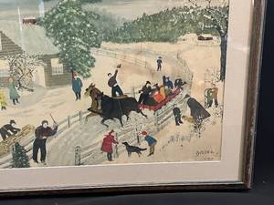 lot 16 image: Joy Ride by Grandma Moses 1953