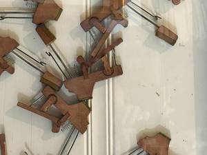 lot 74 image: Framed Found Art Antique Piano Hammers