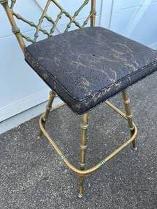 lot 108 image: 1960s Phyllis Morris Faux Bamboo Cast Aluminum Stool