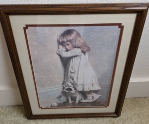 lot 82 image: Vintage Framed Matted Print In Disgrace by Charles Burton Barber