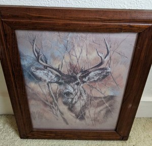 lot 98 image: Framed Print of Deer (Buck) by Artist K. Maroon, 78