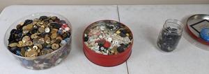 lot 38 image: But Wait, Theres More Buttons...Than Youll Ever Need (Lot of Buttons in 2 Containers)