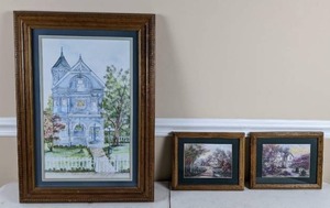 lot 27 image: Lot of 3 Framed Homestead Prints