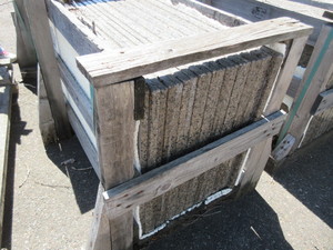 CRATE OF PREFABRICATED GRANITE VANITY SLABS