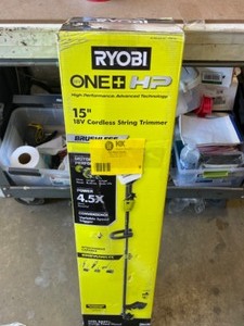 RYOBI ONE 18V Brushless 15 in. Cordless Attachment Capable String Trimmer with 4.0 Ah Battery and Charger
