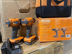 RIDGID 18V Cordless 2-Tool Combo Kit with 12 in. DrillDriver, 14 in. Impact Driver, (2) 2.0 Ah Batteries, Charger, and Bag