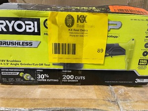 RYOBI ONE HP 18V Brushless Cordless 4-12 in. Angle Grinder (Tool Only)