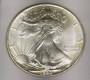 1990 AMERICAN SILVER EAGLE MS70 IGS