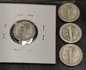 GROUP OF 4 MERCURY DIMES AS PICTURED