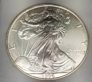 1996 AMERICAN SILVER EAGLE MS70 IGS