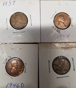 GROUP OF 6 US WHEAT CENTS AS PICTURED