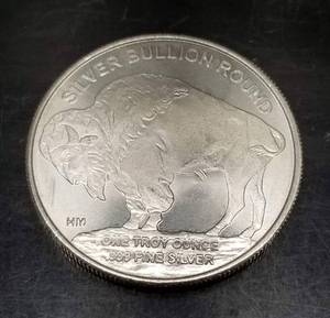 1 TROY OZ .999 FINE SILVER INDIAN BUFFALO ROUND
