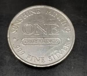 1 TROY OZ .999 FINE SILVER SUNSHINE MINTING EAGLE
