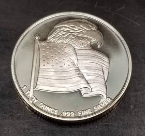 1 TROY OZ .999 FINE SILVER DESERT STORM ROUND