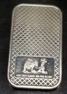 1 TROY OZ .999 FINE SILVER BAR EAGLE LANDING BY SILVERTOWNE