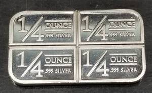 1 TROY OZ .999 FINE SILVER BAR STAGECOACH 4 X � OZ CRACKER
