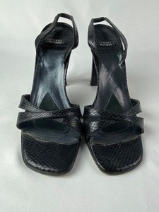 lot 22 image: Vintage Stuart Weitzman - Made in Spain - Black Heels with Heel Strap - Size 8 12 B