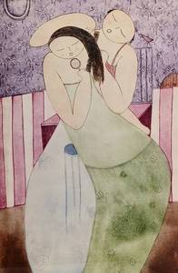 lot 1B image: Eng TayMake Up 1981 Lithograph- Large Signed, Numbered and Framed - Limited Edition