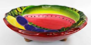 lot 26 image: Three Artistic Dishes Ixtapa Signed Footed Bowl  Painted Fish Dish  Wedgewood Jasperware Dish
