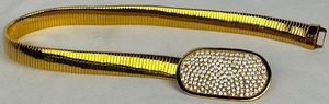 lot 104 image: Vintage Gold Metal Womens Adjustable Belt with Rhinestones