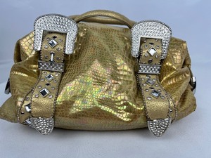 lot 108 image: Charm and Luck Gold Alligator Print Shoulder Bag