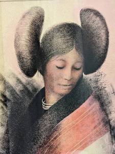 lot 80 image: Clifford Beck Signed HOPI MAIDEN CTP Litho 27 Inches Square