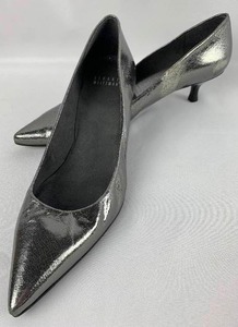 lot 88 image: Vintage Stuart Weitzman Fun Chrome Silver Pumps - Size 8.5